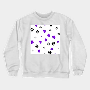 Dog Paw Purple Heart Art Crewneck Sweatshirt